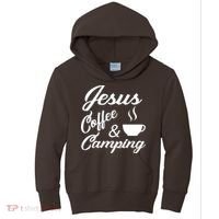 Jesus Coffee And Camping Kids Hoodie thumb 0