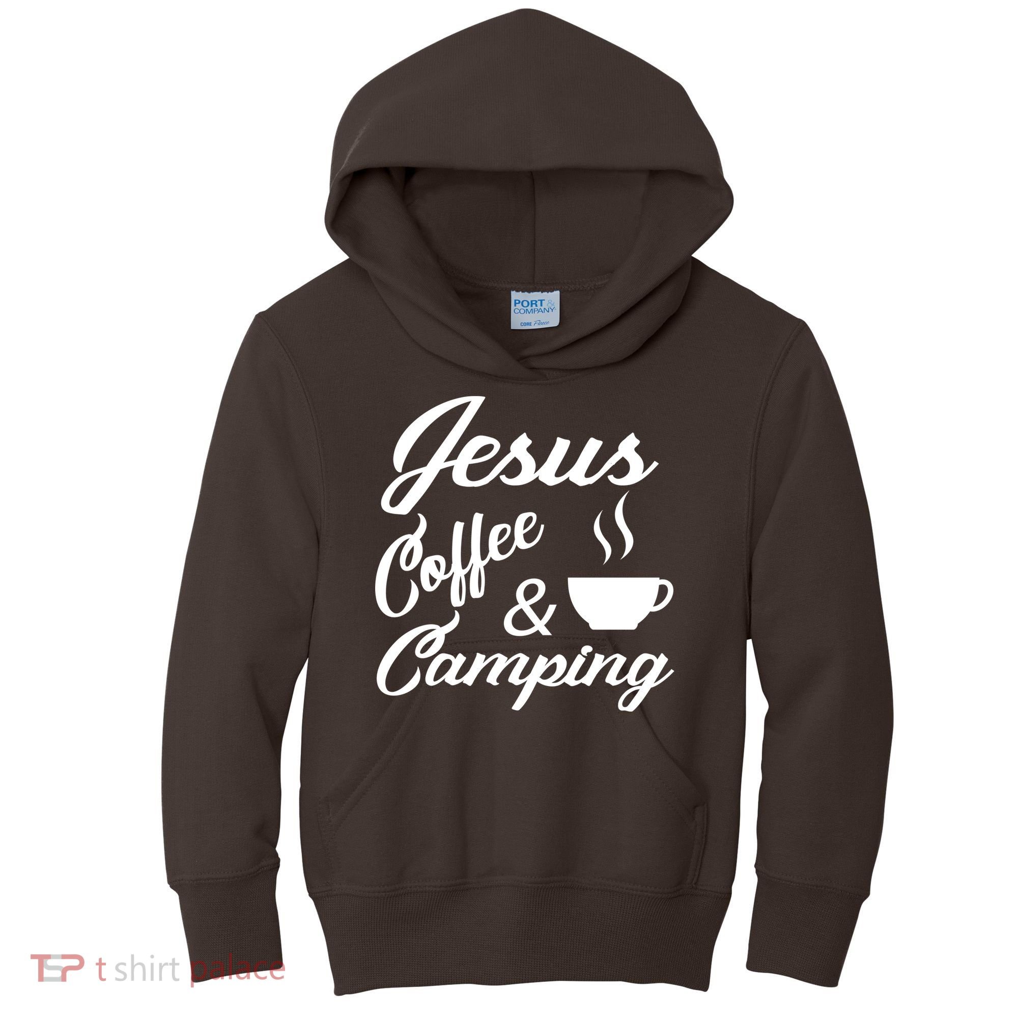 Jesus Coffee And Camping Kids Hoodie