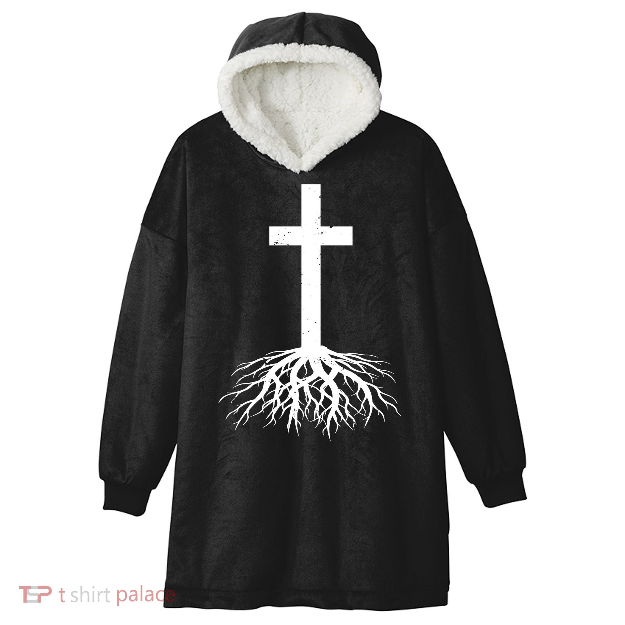 Jesus Cross Root Hooded Wearable Blanket