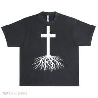 Jesus Cross Root Urban Oversized Heavyweight T-Shirt thumb 0