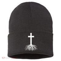 Jesus Cross Root Sustainable Knit Beanie thumb 0