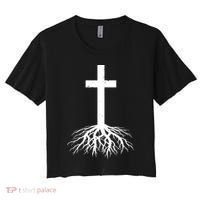 Jesus Cross Root Women's Crop Top Tee thumb 0