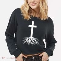 Jesus Cross Root Cropped Pullover Crew thumb 2