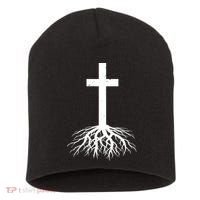 Jesus Cross Root Short Acrylic Beanie thumb 0
