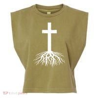 Jesus Cross Root Garment-Dyed Women's Muscle Tee thumb 0