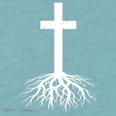 Jesus Cross Root Sueded Cloud Jersey T-Shirt