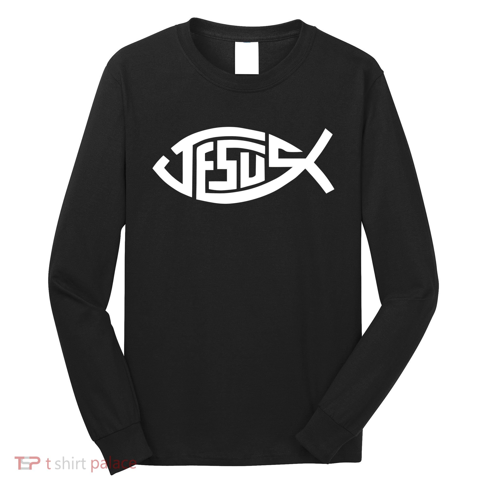 Jesus Fish Logo Long Sleeve Shirt
