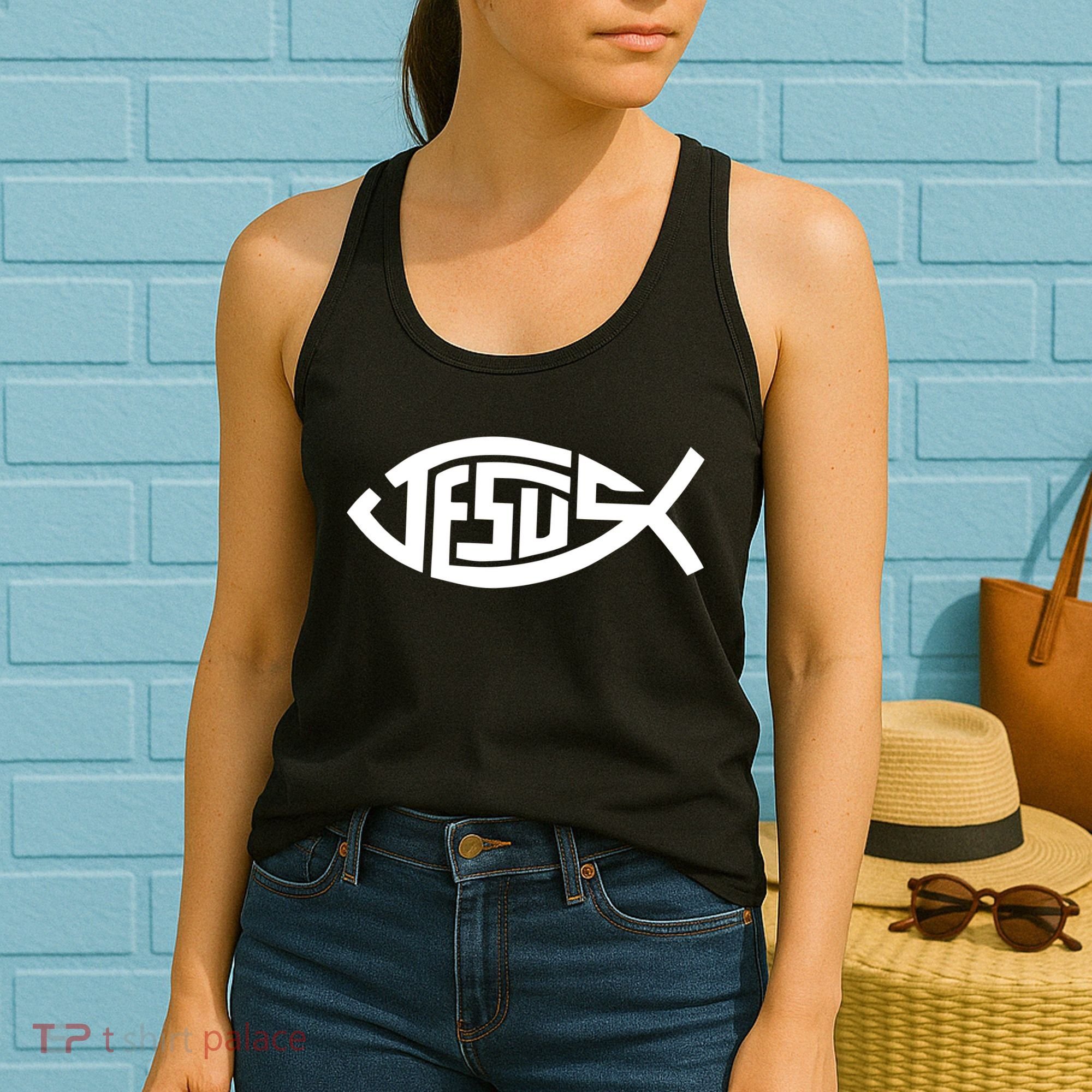 Jesus Fish Logo Women's Tank Top
