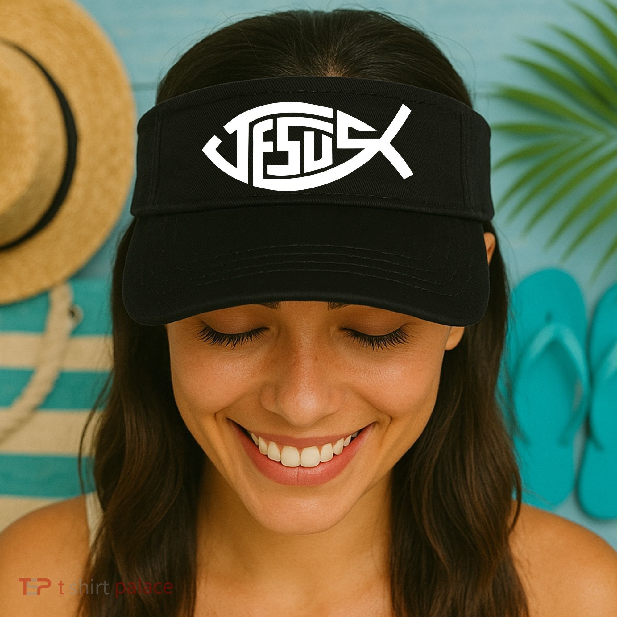 Jesus Fish Logo Visor