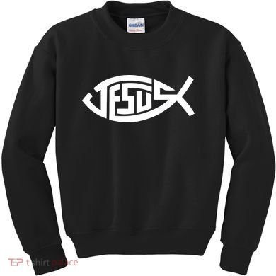 Jesus Fish Logo Kids Sweatshirt
