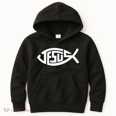 Jesus Fish Logo Kids Hoodie
