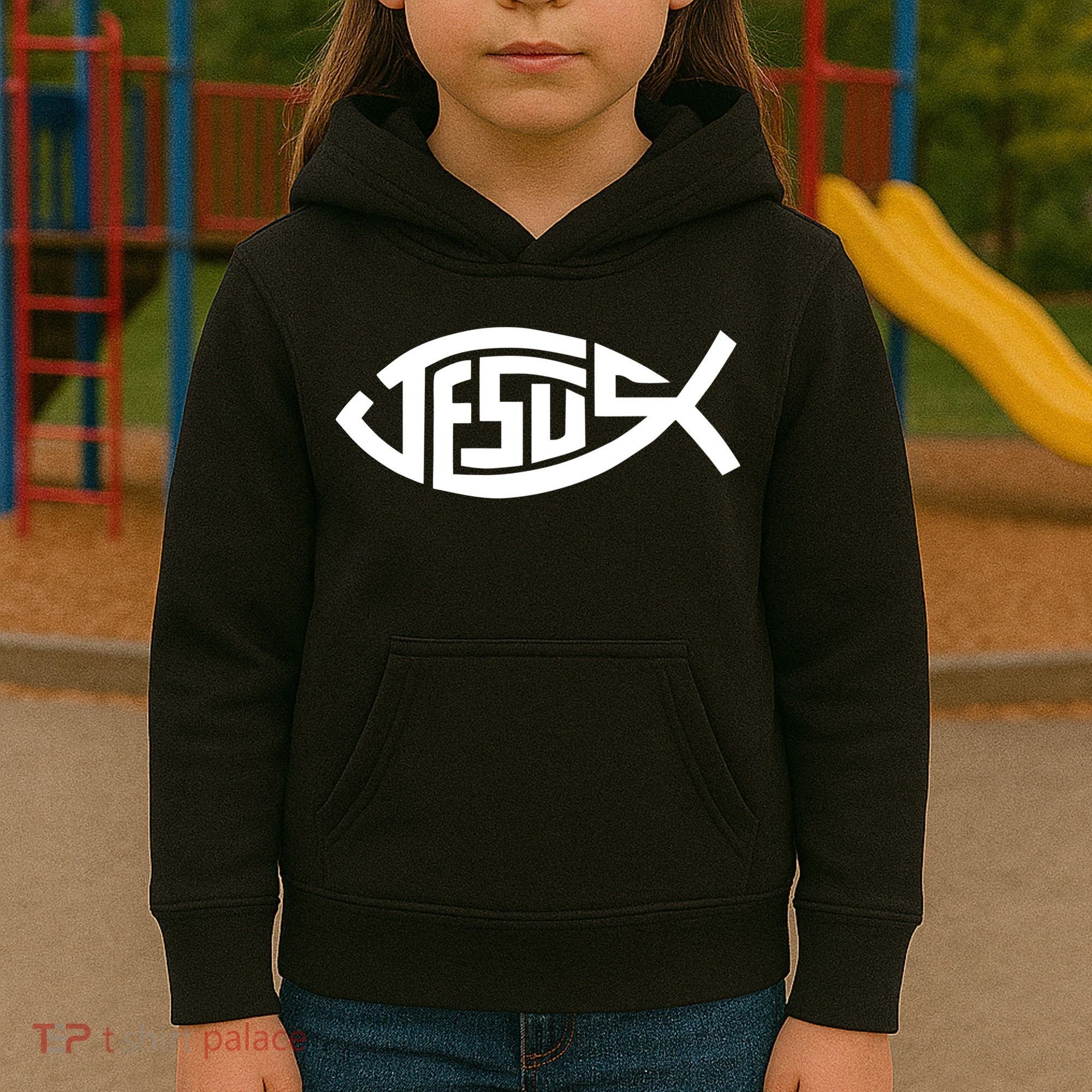 Jesus Fish Logo Kids Hoodie