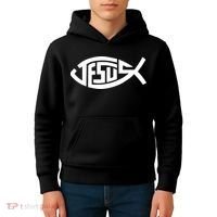 Jesus Fish Logo Kids Hoodie thumb 4