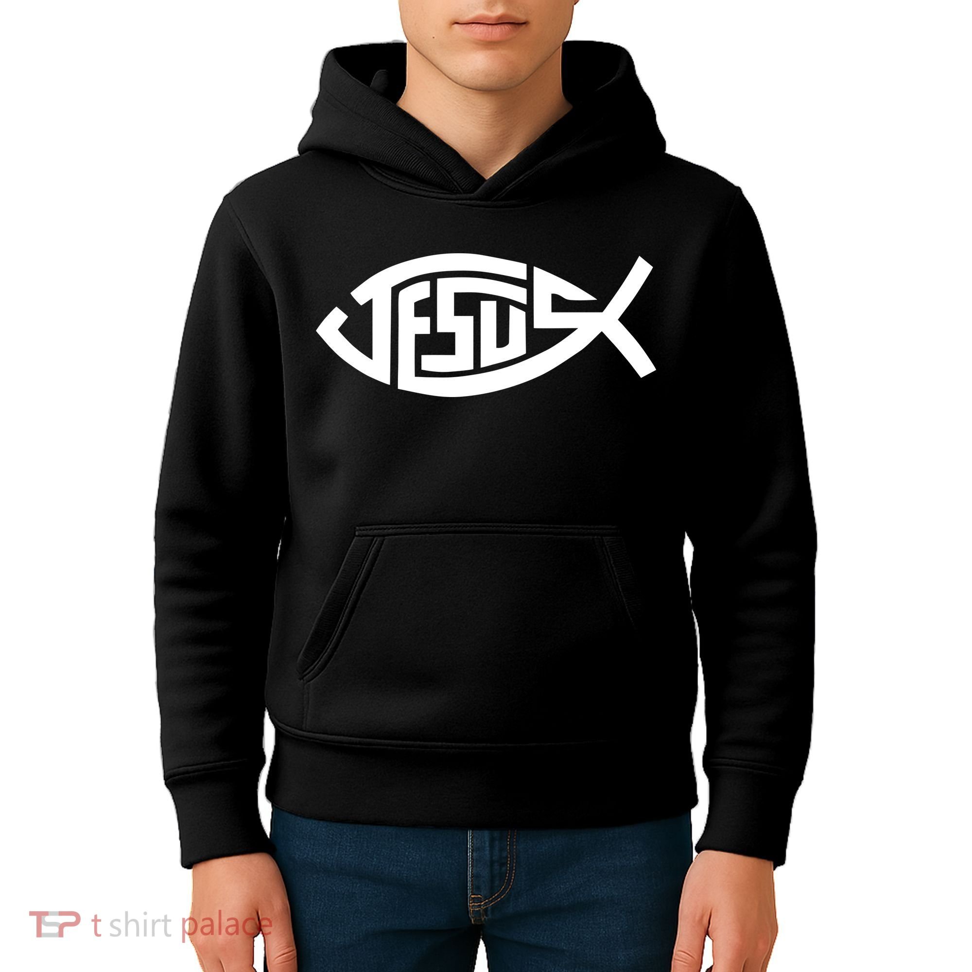 Jesus Fish Logo Kids Hoodie