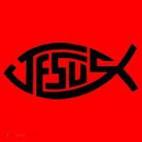 Jesus Fish Logo Santa Hat thumb 1