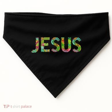 Jesus Hand Painted Word Art USA-Made Doggie Bandana