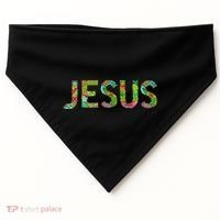 Jesus Hand Painted Word Art USA-Made Doggie Bandana thumb 0
