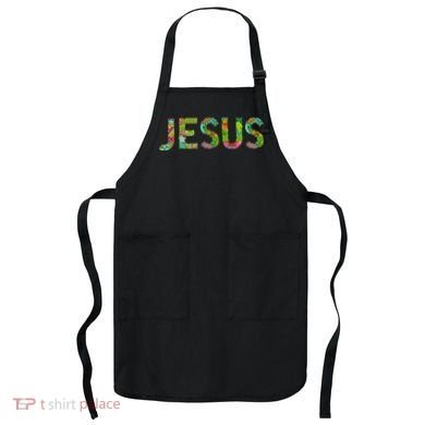 Jesus Hand Painted Word Art Apron