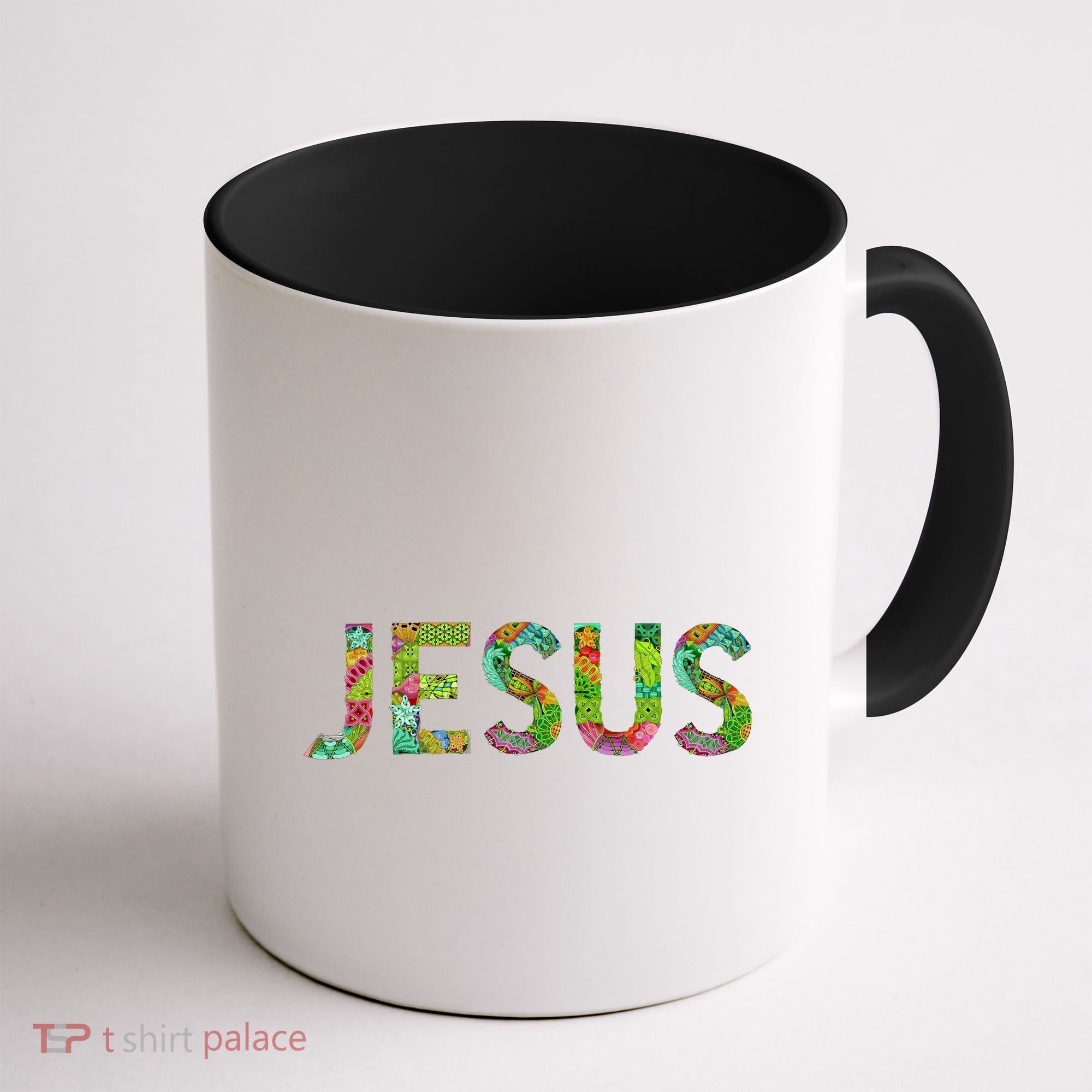 Jesus Hand Painted Word Art Coffee Mug