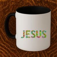 Jesus Hand Painted Word Art Coffee Mug thumb 2