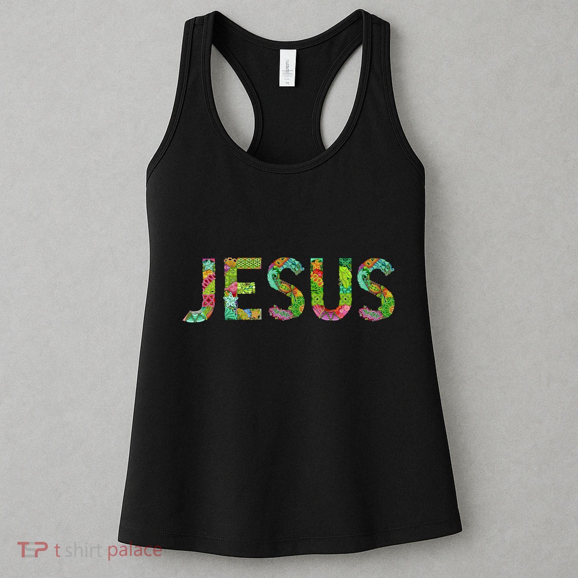 Jesus Hand Painted Word Art Women's Tank Top
