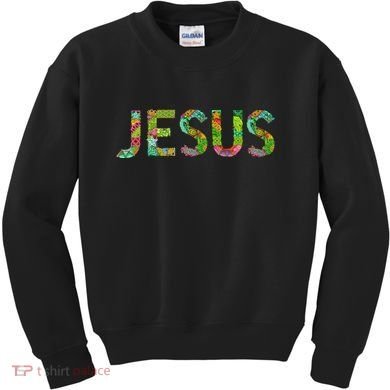 Jesus Hand Painted Word Art Kids Sweatshirt