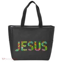 Jesus Hand Painted Word Art Tote Bag thumb 0