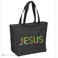 Jesus Hand Painted Word Art Tote Bag thumb 2
