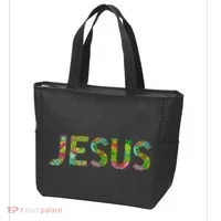 Jesus Hand Painted Word Art Tote Bag thumb 3