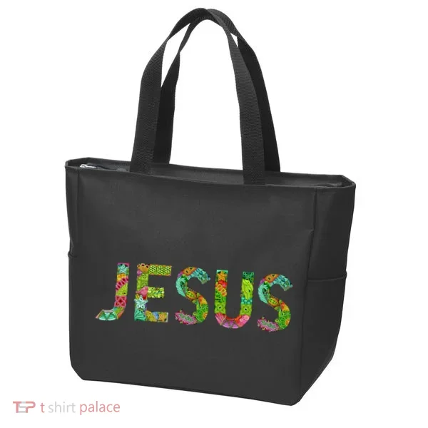 Jesus Hand Painted Word Art Tote Bag