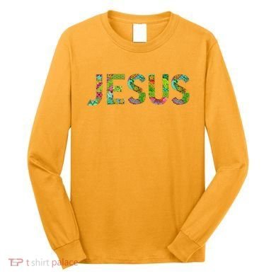 Jesus Hand Painted Word Art Long Sleeve Shirt