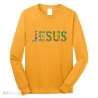 Jesus Hand Painted Word Art Long Sleeve Shirt thumb 0