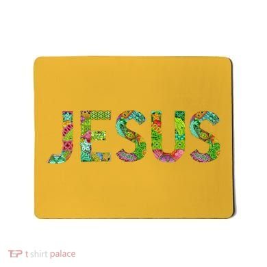Jesus Hand Painted Word Art Mousepad