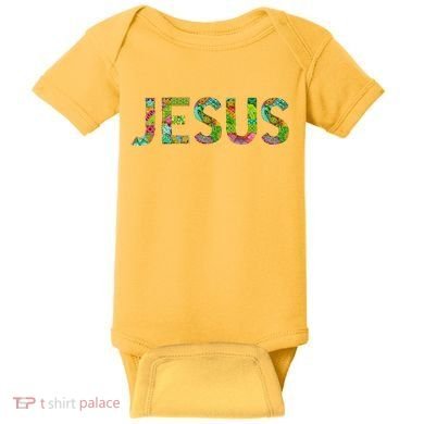 Jesus Hand Painted Word Art Baby Bodysuit