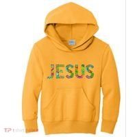 Jesus Hand Painted Word Art Kids Hoodie thumb 0