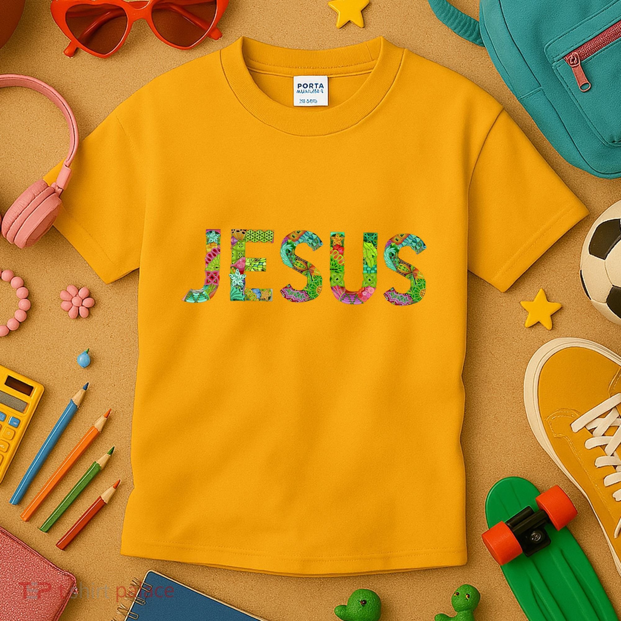 Jesus Hand Painted Word Art Kids T-Shirt