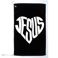 Jesus Heart Golf Towel thumb 0