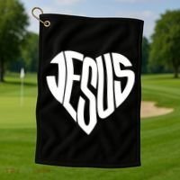 Jesus Heart Golf Towel thumb 1