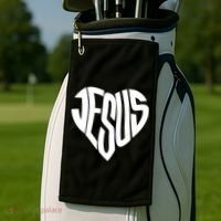 Jesus Heart Golf Towel thumb 2
