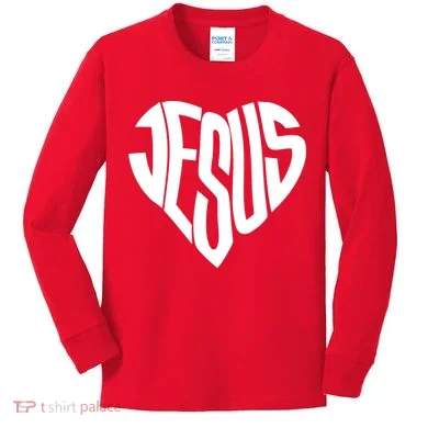 Jesus Heart Kids Long Sleeve Shirt