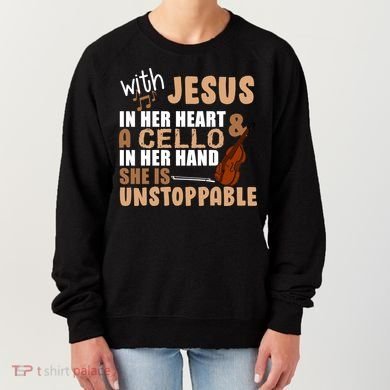 Jesus In Her Heart Cello In Her Hand Women's Sweatshirt