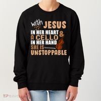 Jesus In Her Heart Cello In Her Hand Women's Sweatshirt thumb 0