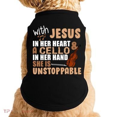 Jesus In Her Heart Cello In Her Hand Doggie Tank
