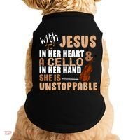 Jesus In Her Heart Cello In Her Hand Doggie Tank thumb 0