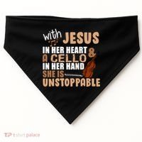 Jesus In Her Heart Cello In Her Hand USA-Made Doggie Bandana thumb 0