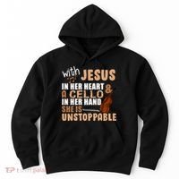 Jesus In Her Heart Cello In Her Hand Hoodie thumb 0