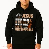 Jesus In Her Heart Cello In Her Hand Hoodie thumb 2