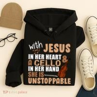 Jesus In Her Heart Cello In Her Hand Hoodie thumb 4