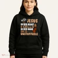 Jesus In Her Heart Cello In Her Hand Hoodie thumb 5