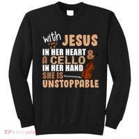 Jesus In Her Heart Cello In Her Hand Sweatshirt thumb 0